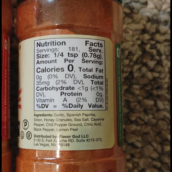 Flavor god nutrition facts